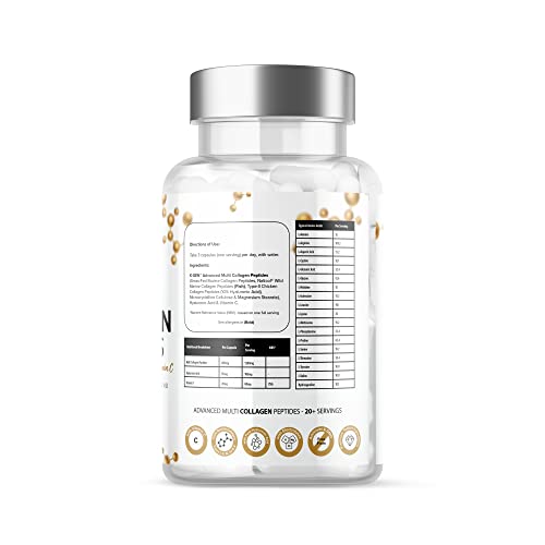 Pure Collagen Supplements Capsules Grass Fed Advanced Multi Collagen Peptides K GEN rejuvenation nutritionBuy Supplements Australia