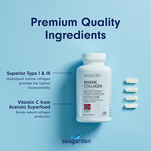 Seagarden Marine Collagen Capsules + Vitamin C | Collagen Peptides (Type I & III) SEAGARDENBuy Supplements Australia