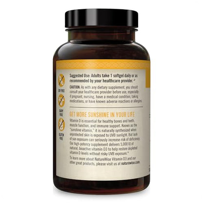 NatureWise Vitamin D3 5000iu (125 mcg) Healthy Muscle Function, and Immune Support NatureWiseBuy Supplements Australia