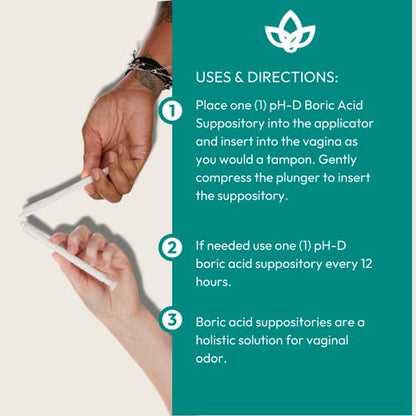 pH-D Feminine Health - Boric Acid Starter Bundle - pH-D Boric Acid Vaginal Suppositories 12 Count pH-D Feminine Health SupportBuy Supplements Australia