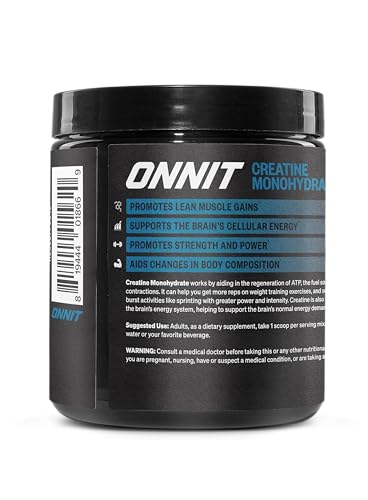 ONNIT Creatine Monohydrate Powder – Unflavored, 90-Serving Value Size – Supports Strength, Lean Muscle, and Brain Energy† – Keto Friendly, No Fillers, 90 Servings, 15.29 oz ONNITBuy Supplements Australia