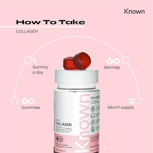 Marine Collagen Gummies by Known Nutrition with Vitamin C | 60 One-a-Day 500mg Hydrolysed Marine Collagen Gummies KnownBuy Supplements Australia