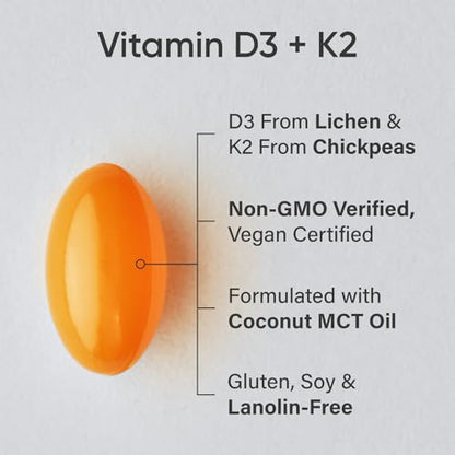 Sports Research Vitamin D3 K2 with Coconut MCT Oil | Vegan D3 2500iu (62.5mcg) Sports ResearchBuy Supplements Australia