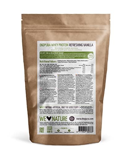 Ekopura Natural Whey Protein - Vanilla - 500g | 78% Protein | 100% Natural Grass Fed Whey EkopuraBuy Supplements Australia
