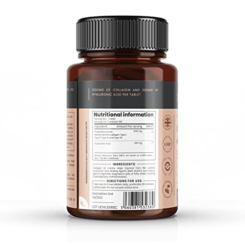 UltraColl Collagen & Hyaluronic Acid 1500mg x 360 Tablets (2 bottles of 180)-1 Years Supply PureclinicaBuy Supplements Australia