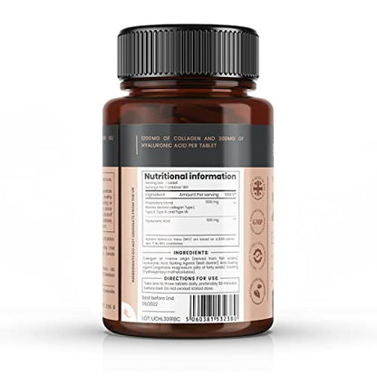 UltraColl Collagen & Hyaluronic Acid 1500mg x 360 Tablets (2 bottles of 180)-1 Years Supply PureclinicaBuy Supplements Australia