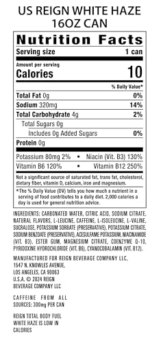 Reign Total Body Fuel, White Haze, Fitness & Performance Drink, 16 Fl Oz REIGNBuy Supplements Australia
