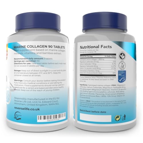 Reverse Life Powerful Marine Collagen Tablets 1800mg with Vitamin C & Vitamin D3 + Magnesium Reverse LifeBuy Supplements Australia