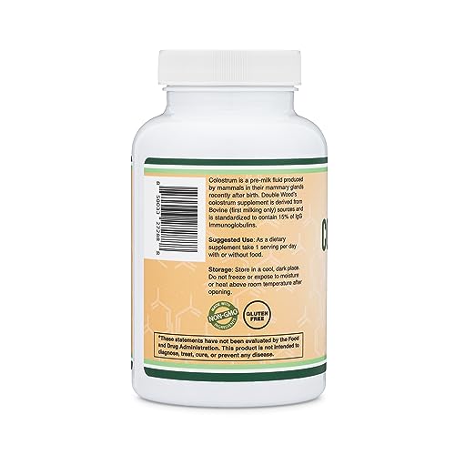 Colostrum Supplement 120 Capsules, 1,000mg per Serving (Bovine Colostrum Powder Double Wood SupplementsBuy Supplements Australia