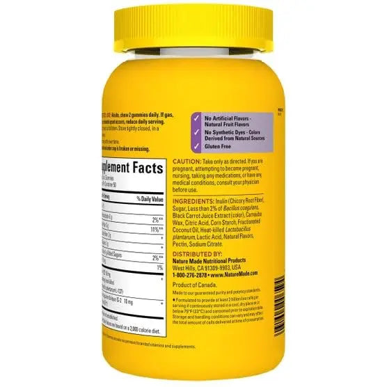 Nature Made Triple Action Biotic Gummy, 100 Gummies, Combined Prebiotic, Probiotic and PostBiotic, 50 Day Supply Nature MadeBuy Supplements Australia