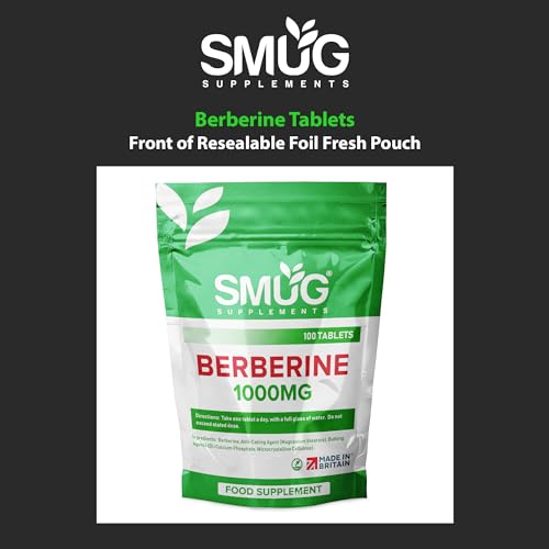 SMUG Supplements Berberine Tablets - 100 High Strength 1000mg Pills - Can Promote SMUG SupplementsBuy Supplements Australia