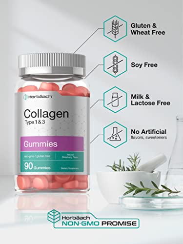 Hydrolyzed Collagen Gummies | 90 Count | Strawberry Flavored Gummy Supplement HorbäachBuy Supplements Australia