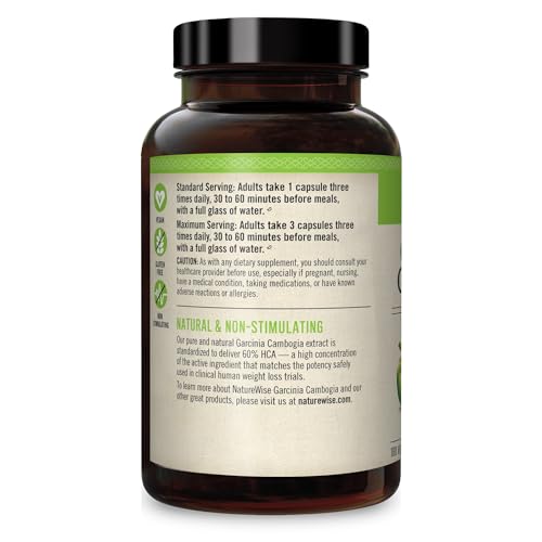 Naturewise Garcinia Cambogia with Pure Garcinia Cambogia Extract, 60% HCA Concentrati NatureWiseBuy Supplements Australia