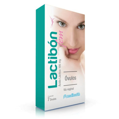 Lactibon Fem Ovulos Original Used on The Treatment of Infection, Box with 7 Unit of 190 mg