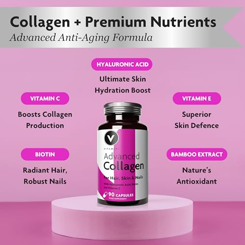 Premium Collagen Supplements for Women - High Strength Marine Collagen with Hyaluronic Acid, Biotin, Vitamin C & E V VitaminiBuy Supplements Australia