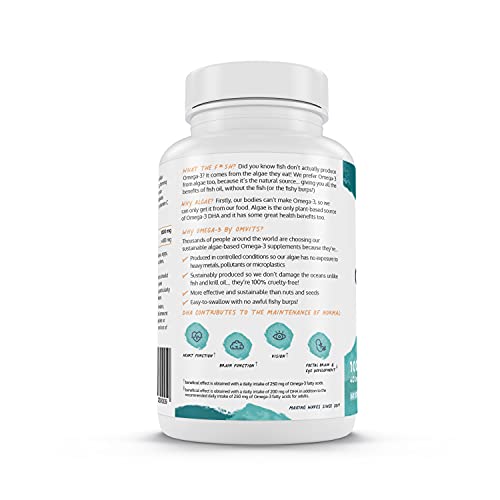 Omvits Vegan Omega 3 DHA from Algae Oil 1000mg - 60 Softgel Capsules with Vitamin E OmvitsBuy Supplements Australia