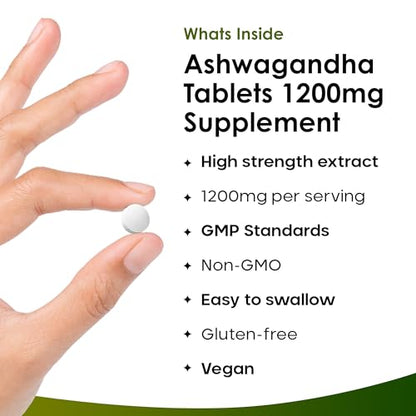 Ashwagandha 1200mg - 365 Vegan Tablets Pure High Strength Ashwagandha Root NEW LEAF PRODUCTSBuy Supplements Australia