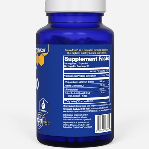 NATURAL STACKS Original NeuroFuel Nootropic Brain Support Supplement - 750mg L-Carnitine & 500mg L-Phenylalanine - Brain Supplement for Memory and Focus* - 75 Focus Pills NATURAL STACKSBuy Supplements Australia