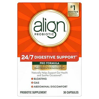Align Probiotic, Pro Formula, Probiotics for Women and Men, Probiotics for Digestive Health, Men and Womens Probiotic Capsules Help Relieve Occasional Bloating & Gas*, 30 Capsules AlignBuy Supplements Australia
