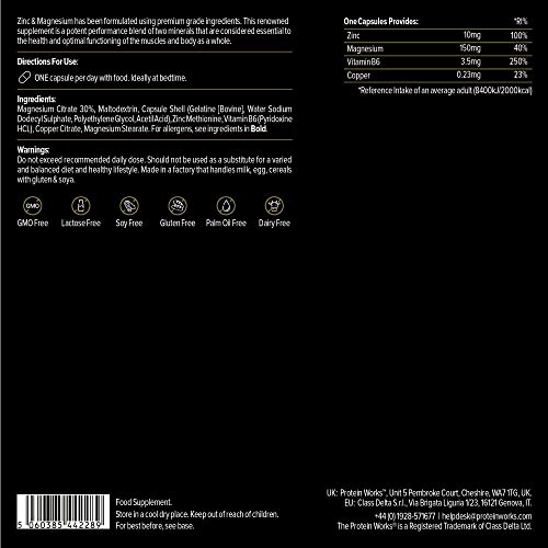 Protein Works - Zinc & Magnesium Supplement Tablets |Added Vitamin B6 | Combats Tiredness & Fatigue Protein WorksBuy Supplements Australia