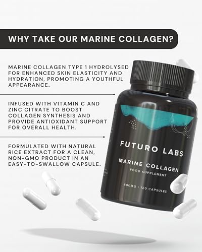 Marine Collagen Capsules 1200mg with VIT C (12mg) and Zinc (1.5mg) - Made in The UK Futuro LabsBuy Supplements Australia