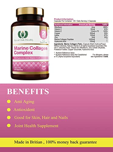 Marine Collagen Complex – 120 Hydrolyzed Fish Collagen Capsules – Enriched with Vitamin C Royal Oak HealthBuy Supplements Australia