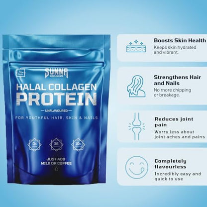 SUNNA SUPPLEMENTS - Halal Bovine Collagen Protein Powder for Hair, Skin, Nails and Joints SUNNA SUPPLEMENTSBuy Supplements Australia