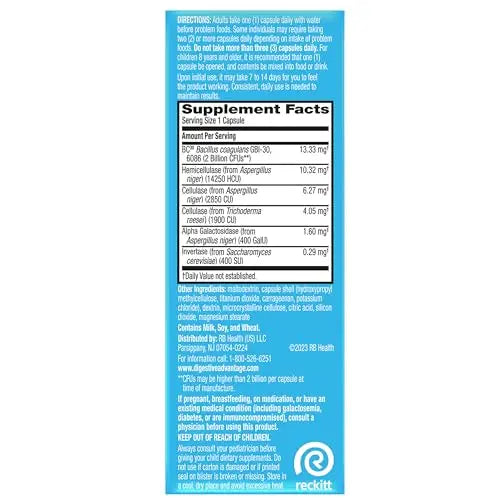 Digestive Enzyme and Probiotic Capsule- Digestive Advantage 32 Capsules, Survives 100x Better than regular 50 billion CFU, Breaks down food, helps prevent gas Digestive AdvantageBuy Supplements Australia