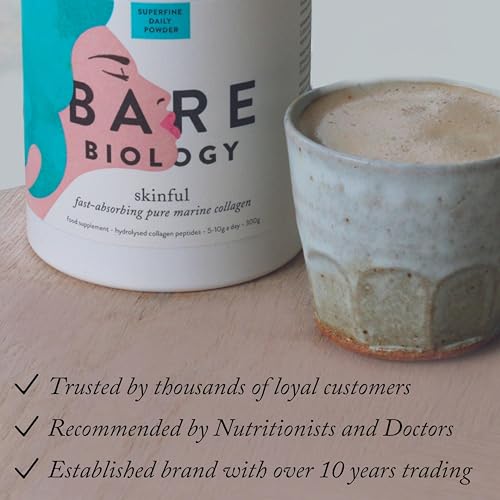 Bare Biology Collagen Powder, 300g/60 Servings - Skinful Pure Marine Collagen Supplement for Skin Bare BiologyBuy Supplements Australia