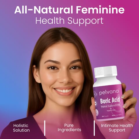Pelvana Boric Acid Suppositories for Women 30 + 7 Applicators + 50 pH Test Strips, Total of 87 Piece Kit for Vaginal Odor - Third-Party Verified & Bottled in The USA - Feminine Health Odor Solution PelvanaBuy Supplements Australia