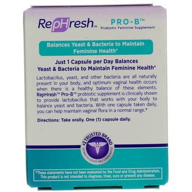 RepHresh Pro-B Vaginal Probiotic Feminine Supplement One Bottle 30 Count RephreshBuy Supplements Australia