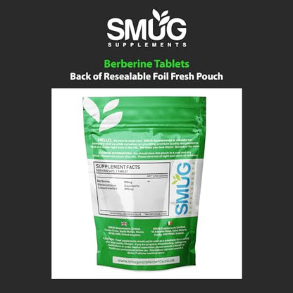 SMUG Supplements Berberine Tablets - 100 High Strength 1000mg Pills - Can Promote SMUG SupplementsBuy Supplements Australia