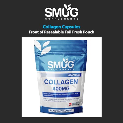SMUG Supplements Collagen Capsules - 60 High Strength 400mg Pills - Promotes Healthy Skin SMUG SupplementsBuy Supplements Australia