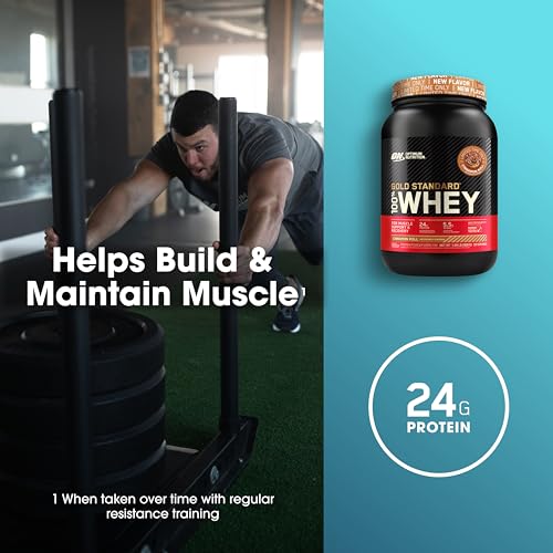 Optimum Nutrition Gold Standard 100% Whey Protein Powder, Cinnamon Roll, 2 Pound Optimum NutritionBuy Supplements Australia