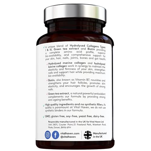 Advanced Collagen Complex - Hydrolised Marine Collagen (Type I) + Hydrolised Bovine Grass Vital HavenBuy Supplements Australia