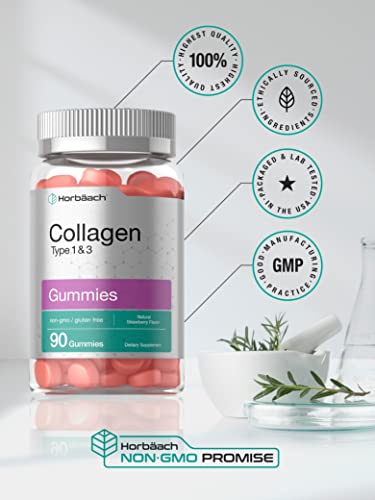 Hydrolyzed Collagen Gummies | 90 Count | Strawberry Flavored Gummy Supplement HorbäachBuy Supplements Australia