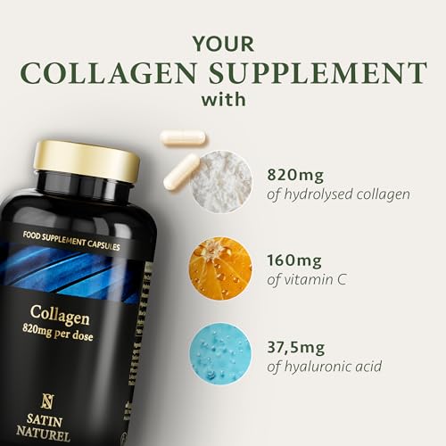 Collagen Capsules 820mg - 180 High Strength Capsules (3 Months Supply) SatinNaturelBuy Supplements Australia