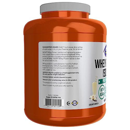 NOW Sports Nutrition, Whey Protein Isolate, 25 g With BCAAs, Creamy Vanilla Powder NOWBuy Supplements Australia