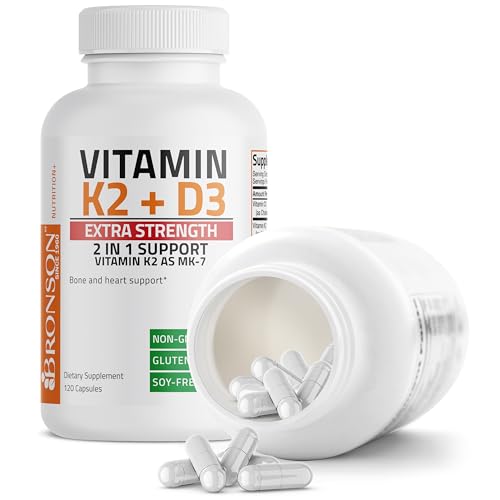 Bronson Vitamin K2 (MK7) with D3 Extra Strength Supplement Bone and Heart Health Non BronsonBuy Supplements Australia