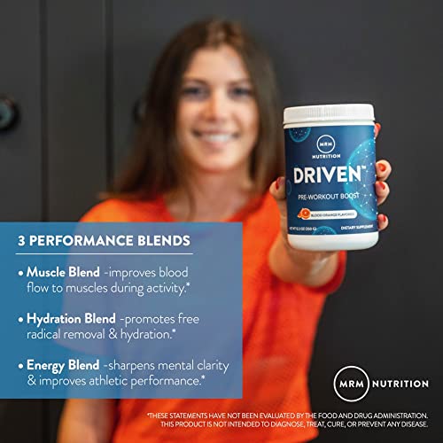 MRM Nutrition Driven Pre-Workout Powder | Blood Orange Flavored | 125mg Caffeine MRMBuy Supplements Australia