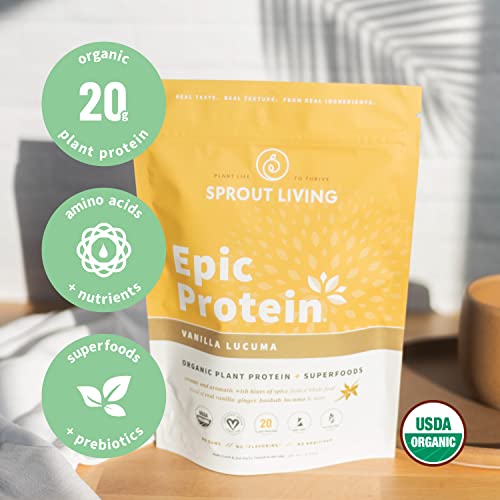 Sprout Living Epic Protein Vanilla Lucuma, 454 g Sprout LivingBuy Supplements Australia
