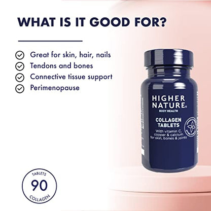 Higher Nature - Collagen Tablets - Hydrolysed Marine Collagen - Vitamin C - Calcium for Bone Support HIGHER NATUREBuy Supplements Australia