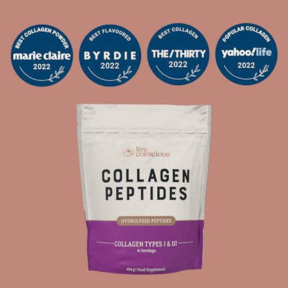 Collagen Peptides Powder - Grass-Fed Hydrolysed Collagen Powder Supplement Live ConsciousBuy Supplements Australia