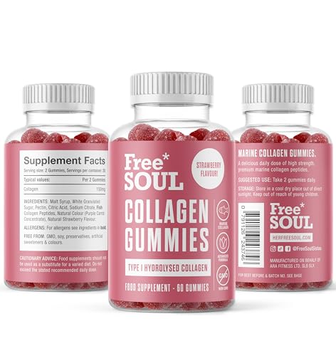 Collagen Gummies, Marine Collagen Supplement with Effective Type 1 Hydrolysed Collagen Peptides Free SoulBuy Supplements Australia