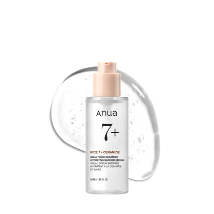 Anua Rice Ceramide 7 Hydrating Barrier Serum, Moisturizing Face Serum, Non-comodogenic, Hyaluronic Acid