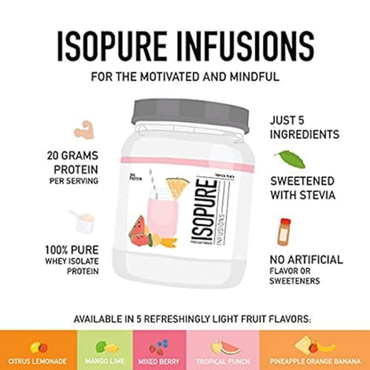 Isopure Protein Powder, Clear Whey Isolate Protein, Post Workout Recovery Drink Mix IsopureBuy Supplements Australia