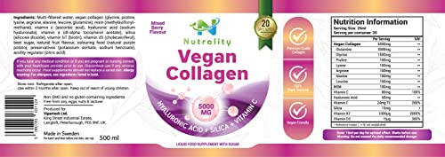Nutrality Vegan Liquid Collagen | Premium-Grade 5000mg Hydrolyzed Collagen Peptides with Silica, Biotin NutralityBuy Supplements Australia