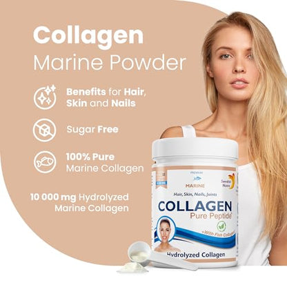 Swedish Nutra Powder Marine Collagen - Pack of 300g, 30 Day Supply | Minimize Fine Lines, Wrinkles & Improve Skin Elasticity | High Absorption Rate Swedish NutraBuy Supplements Australia
