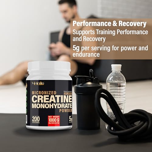 METALIFE 100% Pure Creatine Monohydrate Powder, Canada-Made, 1000 g (200 Servings) Micronized Powder, Muscle Growth, Unflavored, Ideal for Athletes & Fitness Enthusiasts, Third party lab tested, Vegan METALIFEBuy Supplements Australia
