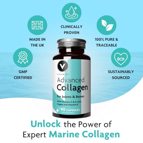Premium Advanced Collagen Complex for Joint and Bone Health – High Strength Marine Collagen with Vitamin D3 V VitaminiBuy Supplements Australia